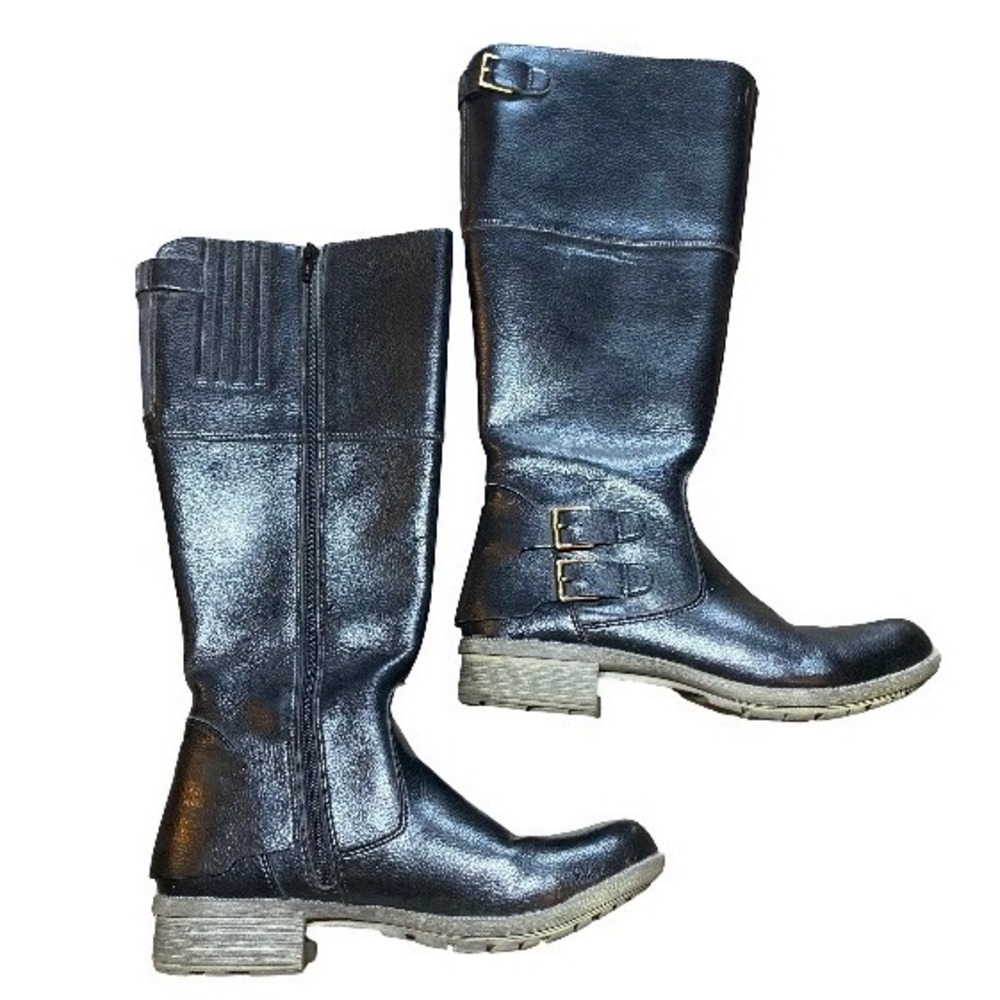 Clarks "Riddle Phrase" Brown Leather Riding Boots Size 10